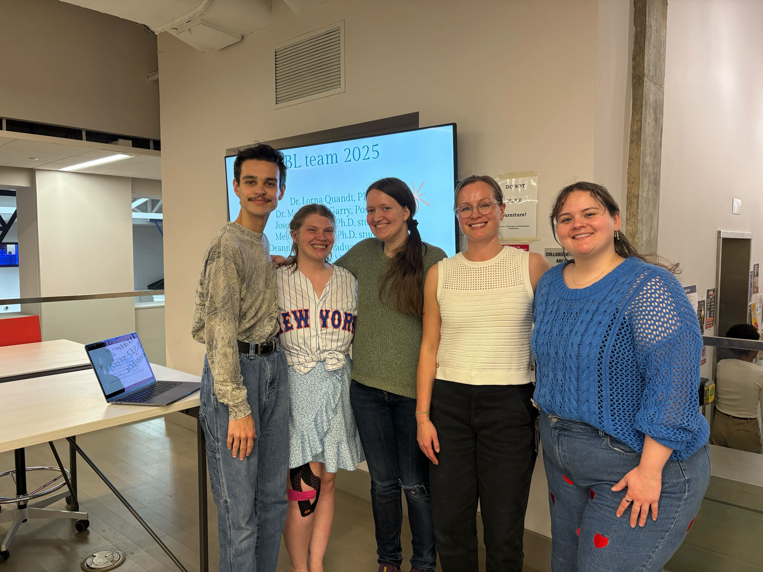 A group of members from a lab post